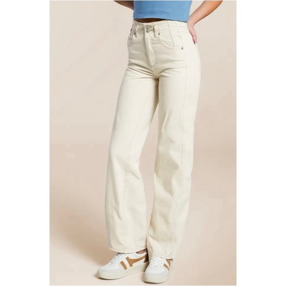 Free People Denim - Free People We The Free Women's Cream Aster Straight Jeans Size 27 NWT